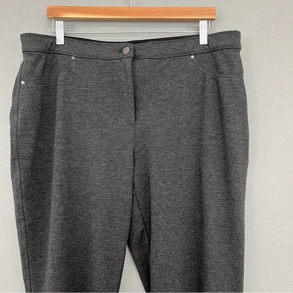 Chico’s Heather Gray Ponte Slim Leg Pants - Picture 2 of 16